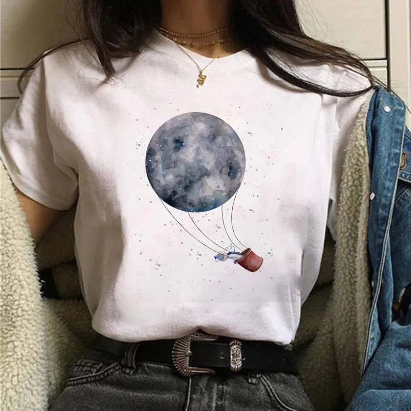 Bunte Buchstaben-Grafik, kurzärmelige Sport-T-Shirts, lockerer Rundhalsausschnitt, aktive Komfort-Tops, Damen-Sportbekleidung, weibliche Kleidung – Detail 9