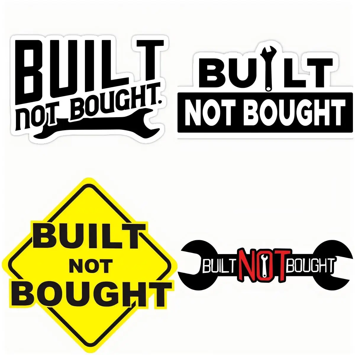 

Built Not Bought Car Sticker Occlusion Scratch Vinyl Decals Refrigerator DIY Decal Surfboard Decoration