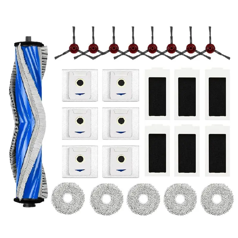 AB33-For ECOVACS DEEBOT T30 Pro Omni Roller Brush Filters Cloths Side Brushes Dust Bags Robot Vacuum Cleaner Replacement Part