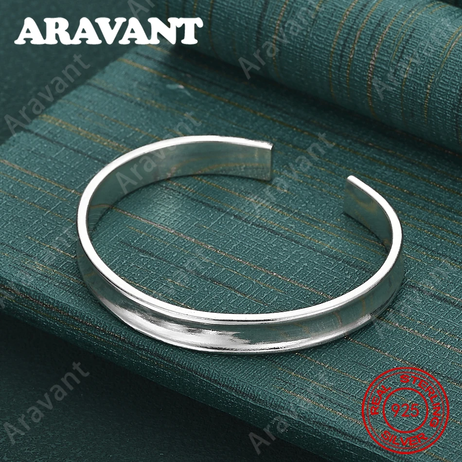 925 Sterling Silver 8mm Round Smooth Open Bangle - A Unique Gift For Women, Versatile For Events And Jewelry