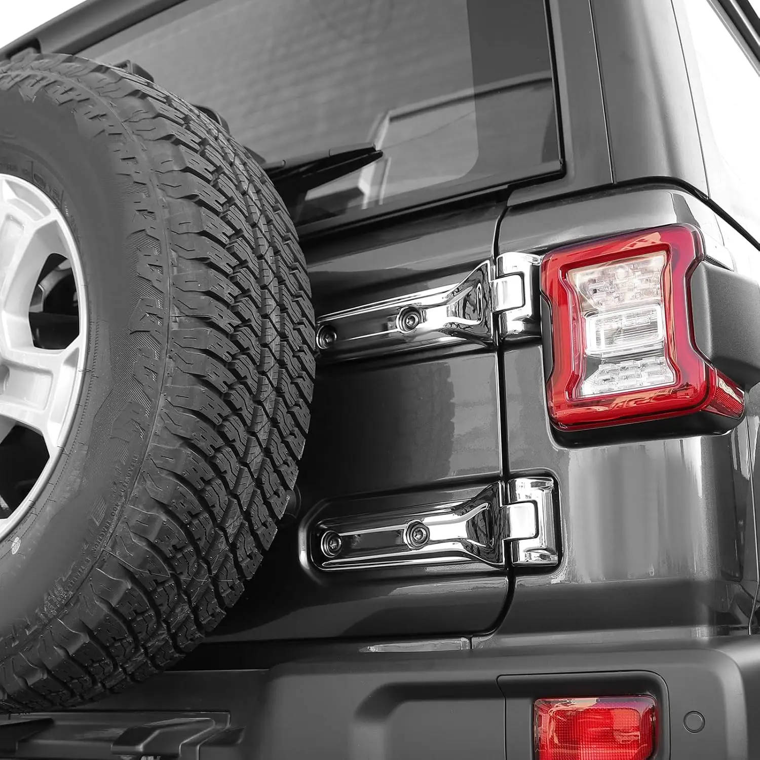 For Jeep JL Tailgate Hinge Cover Trim Decals Black for Jeep Wrangler JL JLU 2018 up Black Sliver Exterior Accessories view 6