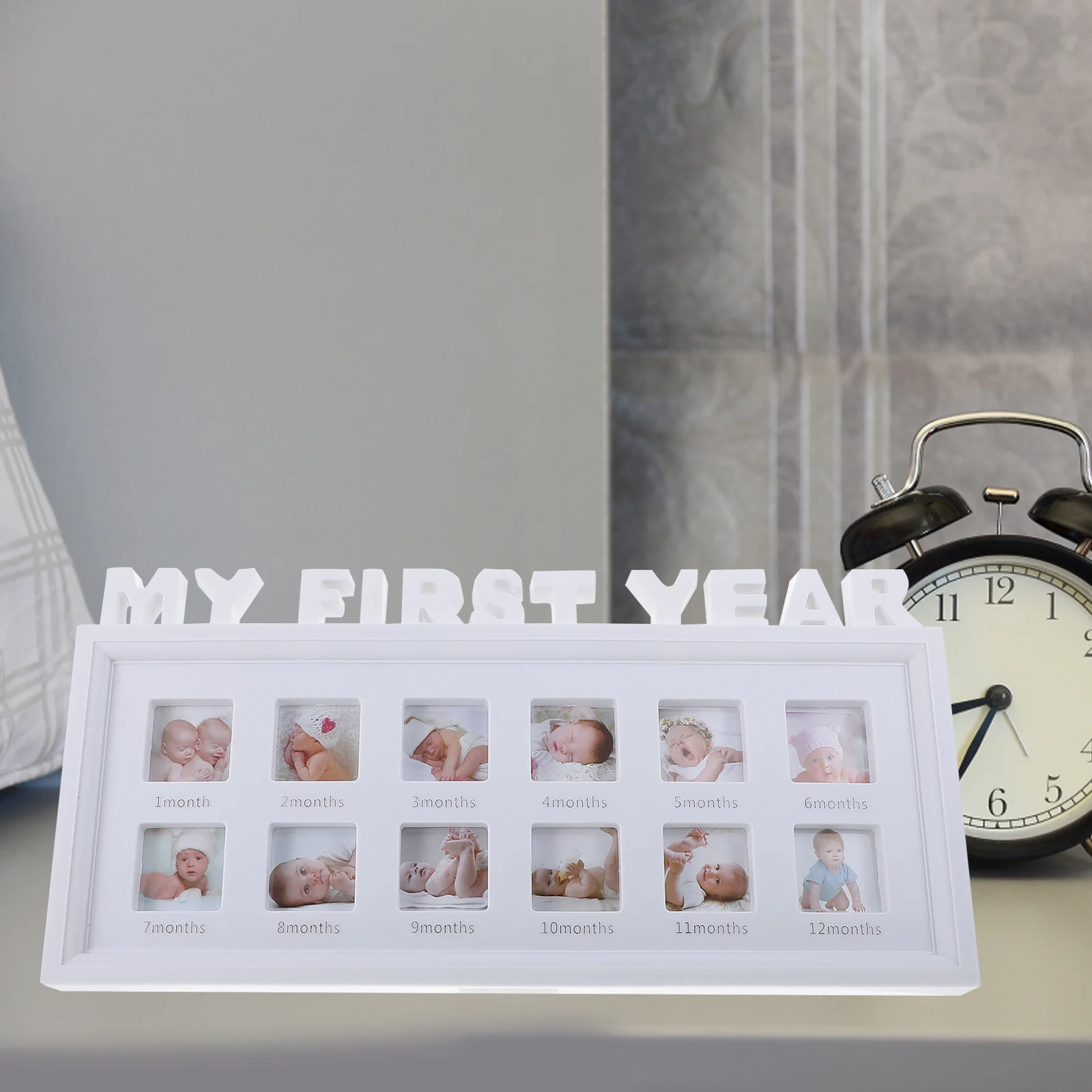 

Growth Photo Frame 41X20Cm White Keepsake For Handprint Footprint Memory Collage Decor