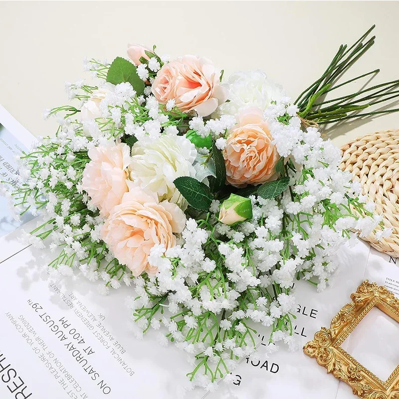 

50pcs Artificial Flowers Wedding Decoration Babysbreath Flower Arrangement Living Room Decoration Home Decor Fake Flowers