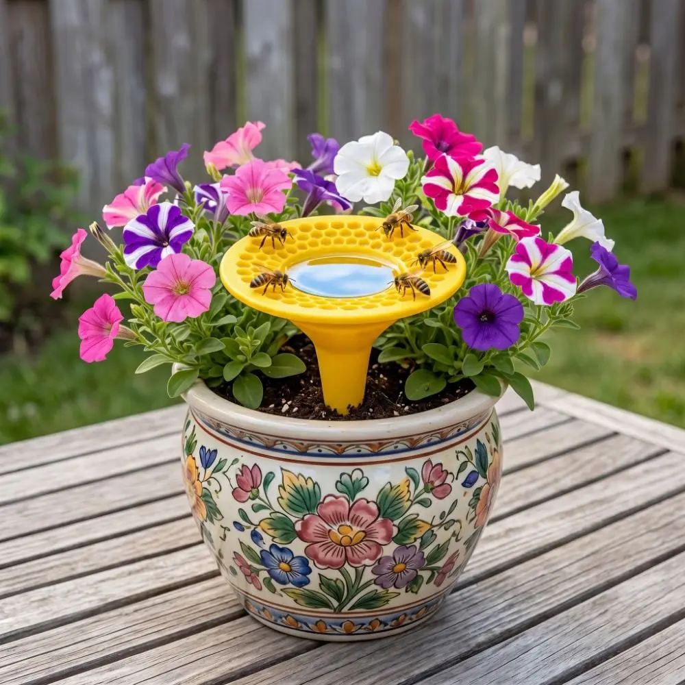 Creative 3D Printed Bee Water Cup Plastic Safe Landing Mat Bee Drinking Device Ground Plug Decorative Insect Water Cup Butterfly