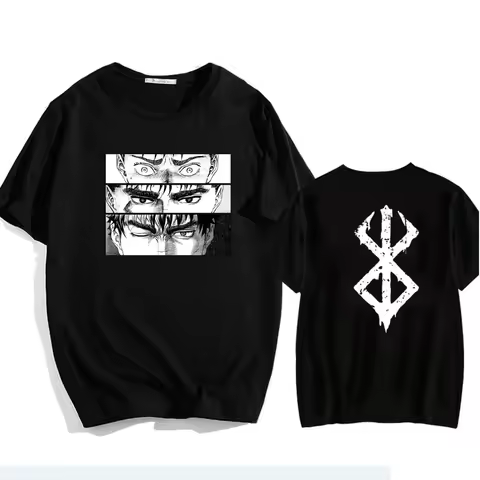 2025 Anime Berserk Tshirt Summer Men Women Cotton Oversized Short Sleeve T Shirt Print T-shirt Tops Tee Trend Fans Clothes