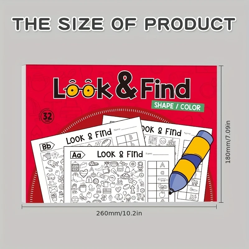 Children's Interactive Search Game Book - Enhancing Brain Memory Color Recognition School Travel Puzzle Card Fun Challenger Gift