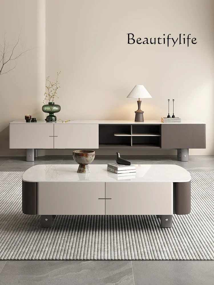 

Italian Minimalist Marble TV Cabinet Modern Minimalist Living Room Home Small Apartment