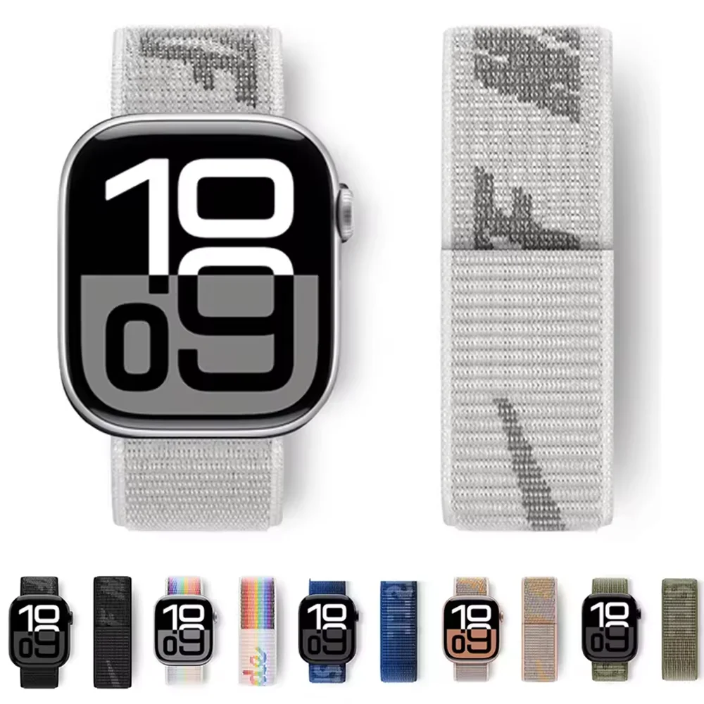 

Official NK Nylon Loop For Apple Watch Bands 40mm 44mm 46mm 49mm 42mm 41 45mm Sport Bracelet Correa iwatch ultra2 10 9 8 7 strap