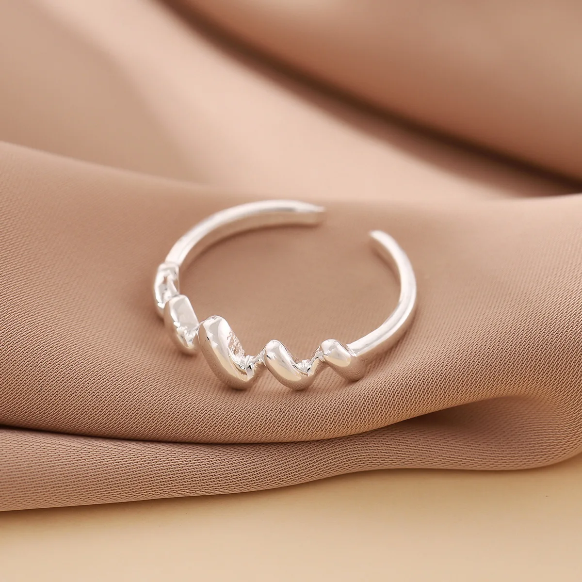 New Personality Wave Sweet Creative 925 Sterling Silver Jewelry Temperament Thread Fashion Popular Opening Rings  R231