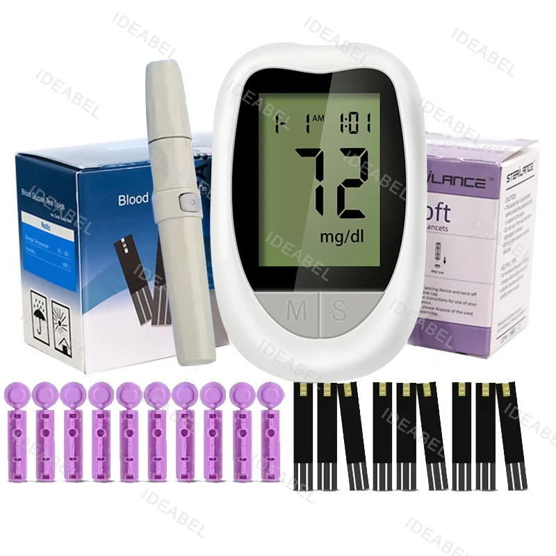 Medidor de Glucosa en Sangre, Kit de Glucómetro, Prueba de Diabetes, 50/100 Tiras con Lancetas, Medidor de Azúcar en Sangre Médico, Mg/mmol, Freestyle Libre