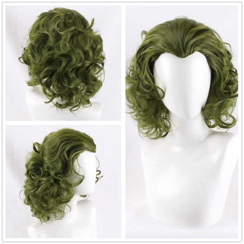 Peluca de Cosplay de payaso Joker, cabello sintético verde rizado, peluca de Horror de payaso aterrador, peluca de utilería de Cosplay, nuevo