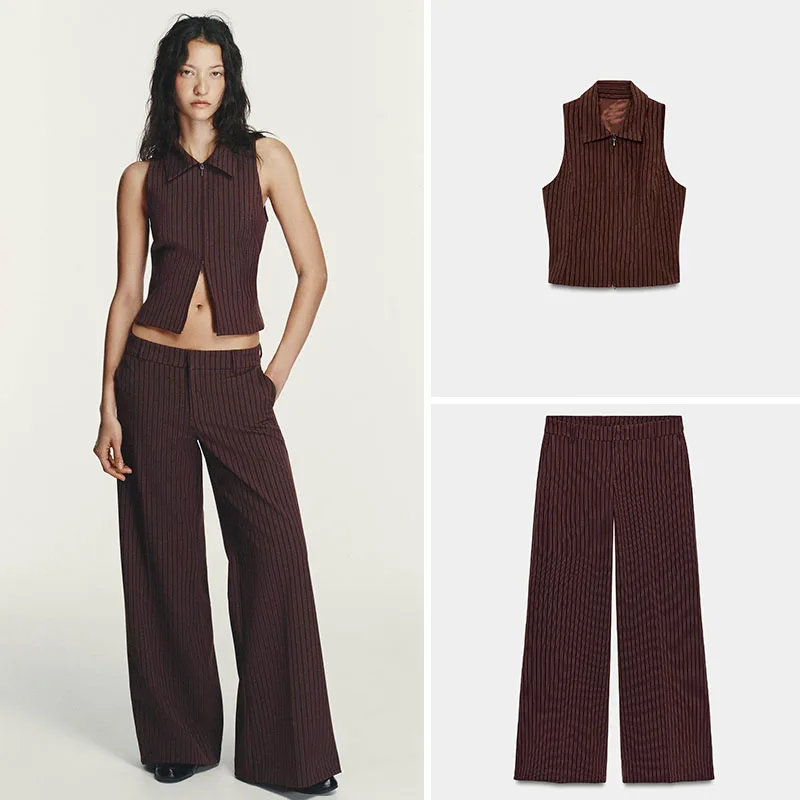 

Spring New Arrival Women's Zipper Vest Flared Pants Ethnic Stage Costume 8-25 Years Old Cusers 2026 Season