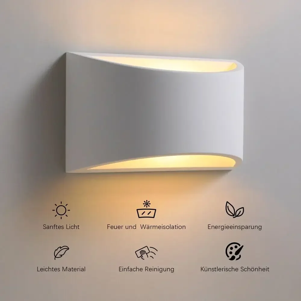 LED Wall Sconce Lighting Fixture Lamps 3W Warm White 2700K Up and Down Indoor Plaster Wall Lamps for Living Room Bedroom Hallway