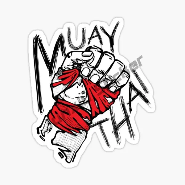 Muay Thai Car Stickers Sunscreen Occlusion Scratch Decals Waterproof Anime Boxing Jumping To Attack Motorcycle Car Stickers