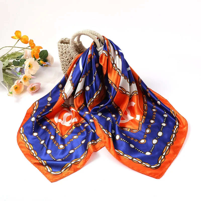

90cm Silk Imitation Silk Large Square Scarf Silk Scarf Women's All-Season Scarf Shawl Travel Holiday Gift