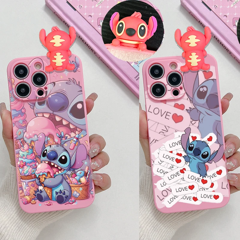 3D Pink Stitch Doll Puppy Phone Case For Honor X6A X7A X8A X9A X7B X8B X9B Magic 4 5 6 90 Lite 20 10i 50 70 80 90 Cover