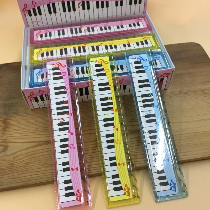 60pcs Pretty Piano Rulers for Kids Kawaii 15cm Pianistic Rulers for Students Drafting Tools Kawaii Desk Accessories Wholesale