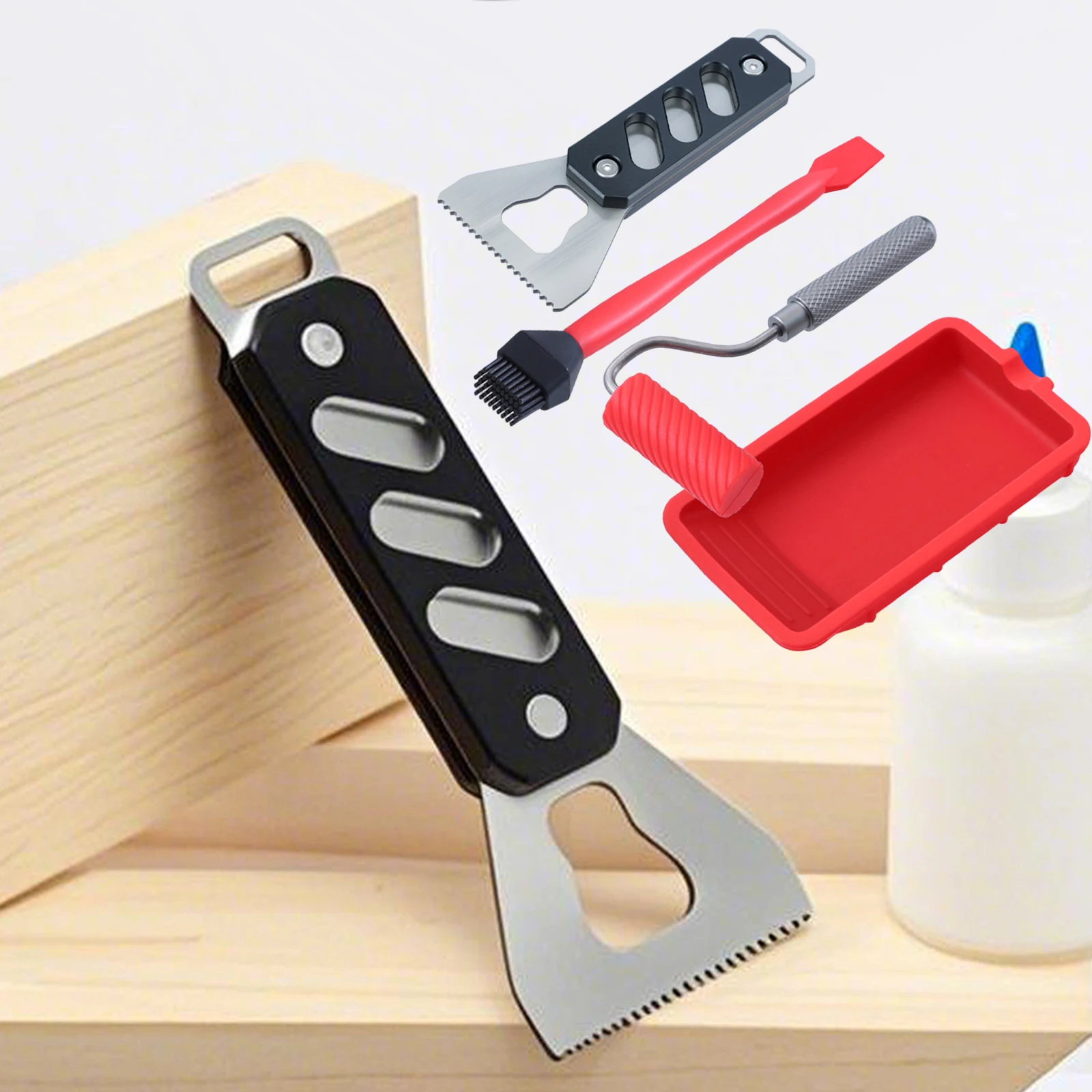 

Glue Spreader with Tray Reusable Practical Glue Roller for Hobby Projects Woodworking DIY Coating