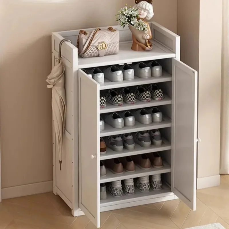 خزائن الأحذية البيضاء الرخيصة للنساء مدخل غرفة المعيشة الحديثة الإبداعية رف الأحذية الآمن المنظم تخزين أثاث المنزل Sapateira #1
