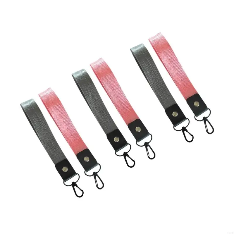 Panquejo llave corto poliéster fuerte con accesorio llavero compacto correa muñeca para uso aire libre Y08E