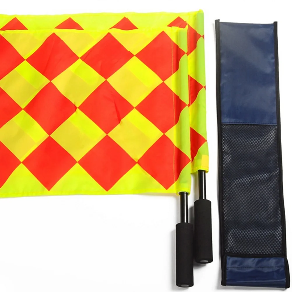 2 Pcs Professional Judge Flag Small Suqre Referee Waterproof Cloth Football Hand