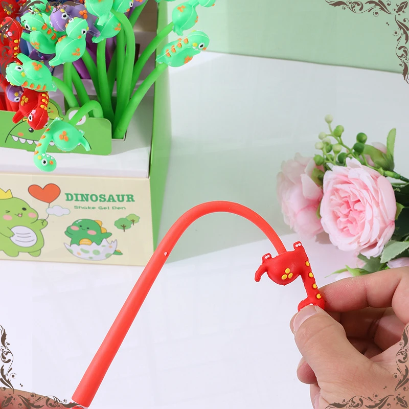 24 Pcs Cartoon Little Dinosaur Rocking Music Neutral Pens Set Cute Design Student Stationery Back To School