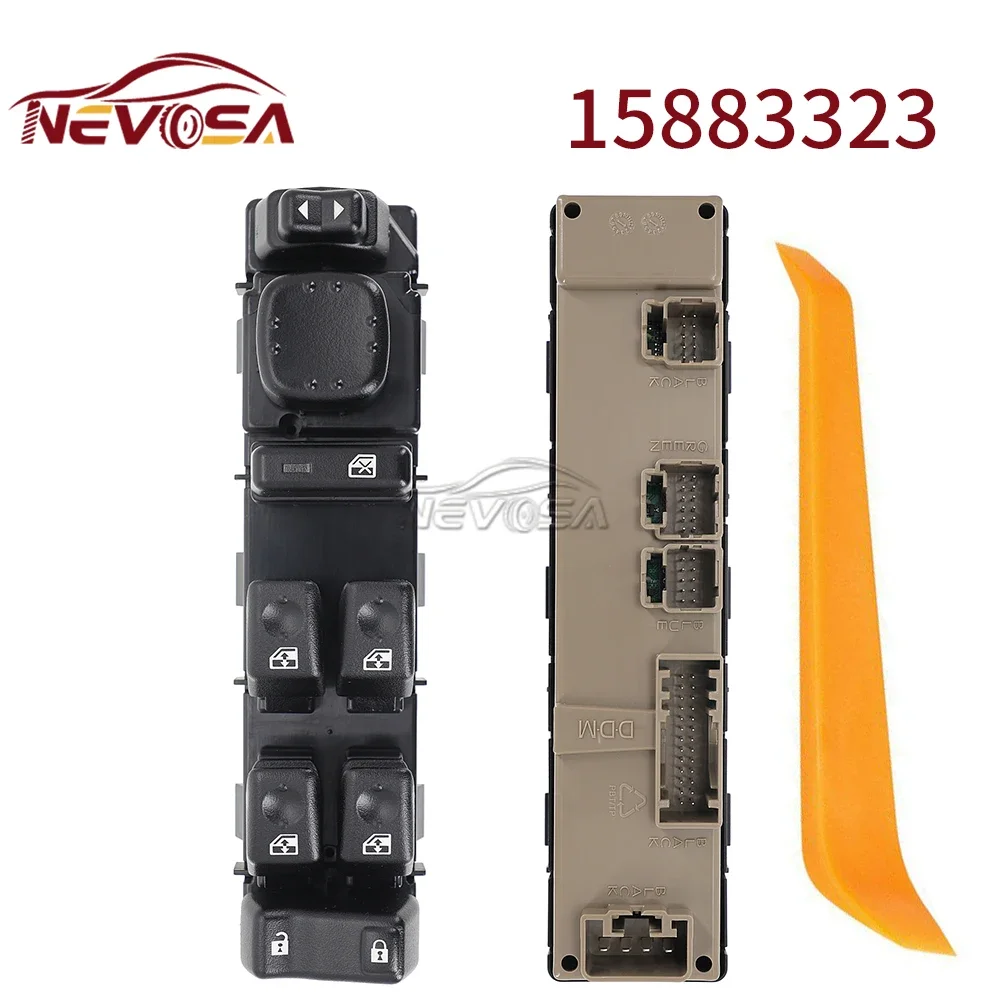 NEVOSA For Hummer GMC Sierra 2003-2007 Chevrolet Tahoe Silverado 15883323  Front Left Driver Door Window Control Switch 15186208