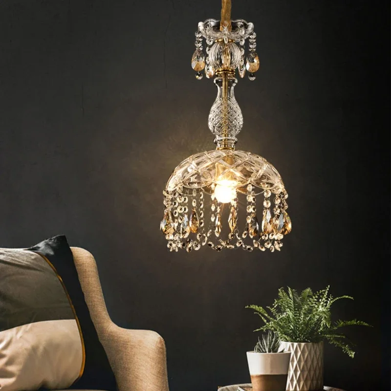 

Luxury Vintage LED Crystal Chandelier Dining Room Children's Room Living Room Bedroom Entryway Attic Art Deco Pendant Lamp