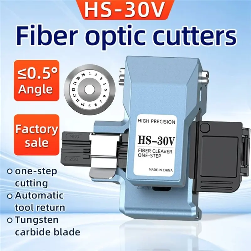 B24B HS-30V One-Step Fiber Optic Cleaver+ Blade Optical Fiber Fusion Splicer Cutter Cold Cut Hot Melt Full Automation