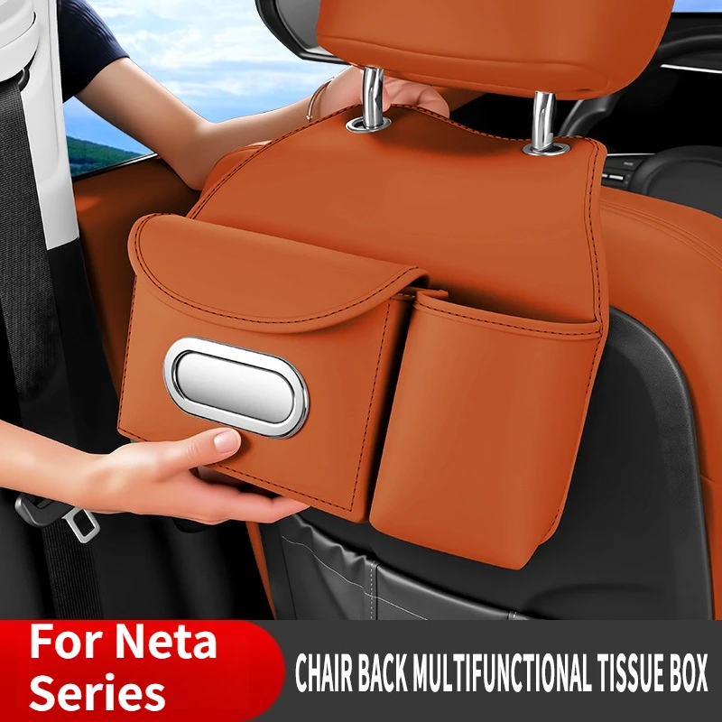 Car Backrest Tissue Bag Drink Holder For Neta AYA X S Shooting Brake GT Auto Seat Back Hanger Napkin Box Storage Car Accessories