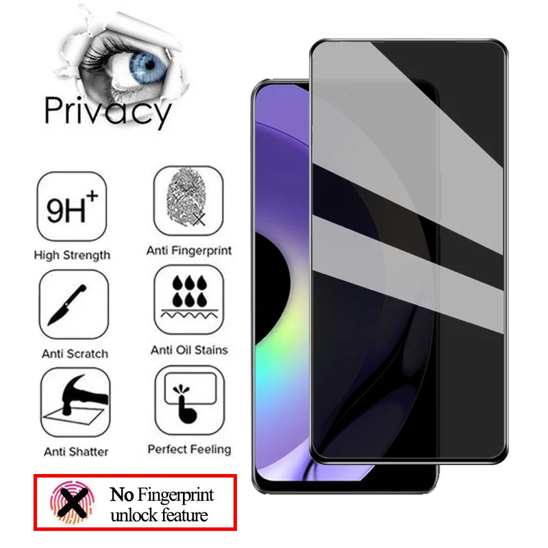 anti-spy tempered glass protector For Realme 10 privacy screen protector realme 10 5g privacy glass film realmi 10 cristal antiespia For realme10 pro Tempered Glass realme 10 pro