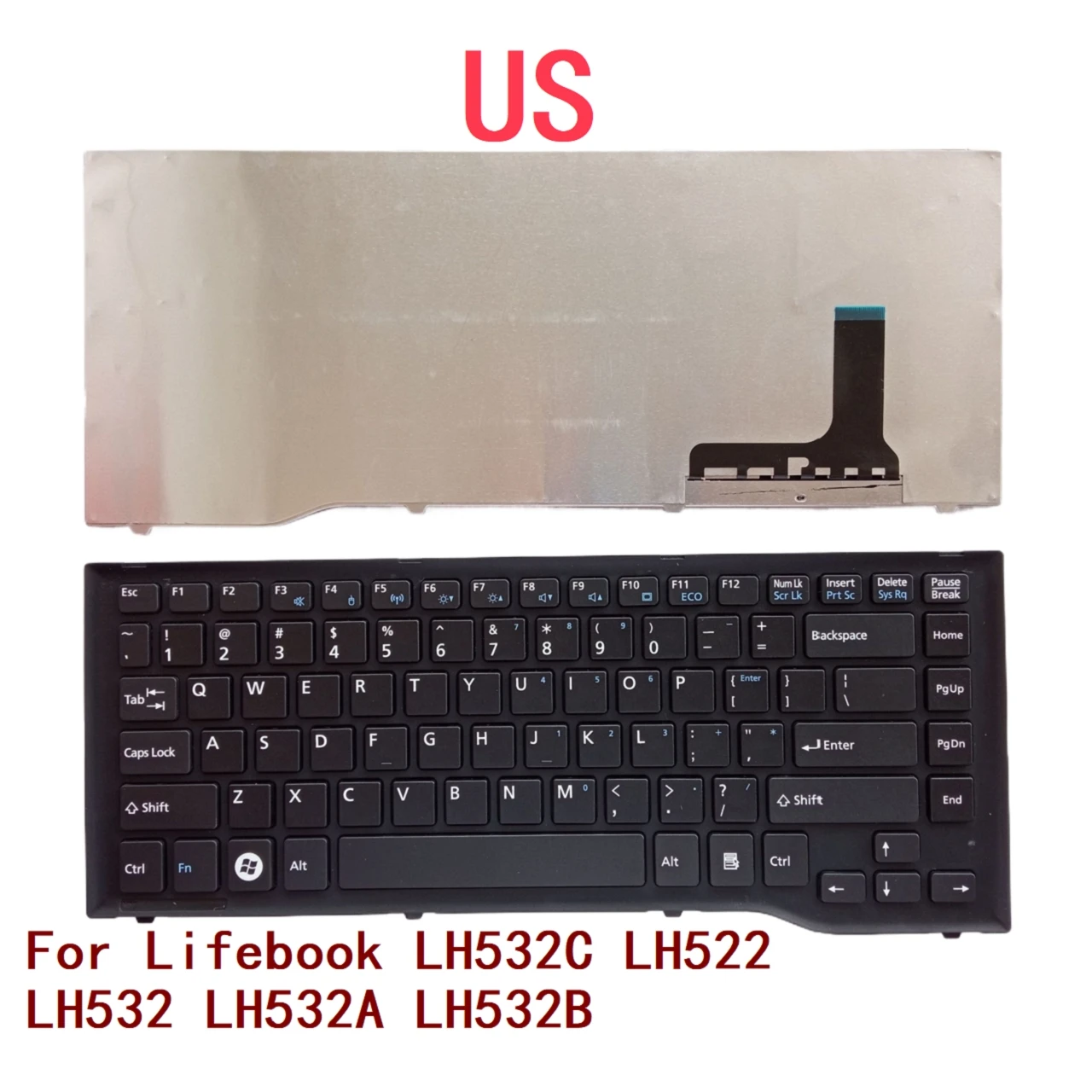 New US Laptop Keyboard For Fujitsu Lifebook LH532C LH522 LH532 LH532A LH532B Notebook PC Replacement