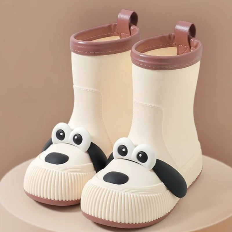 Kids Waterproof Girls Rubber Boots Thick Sole Anti Slip Outdoor Fashion Mid Calf Rain Boots for Children New 2026 Style