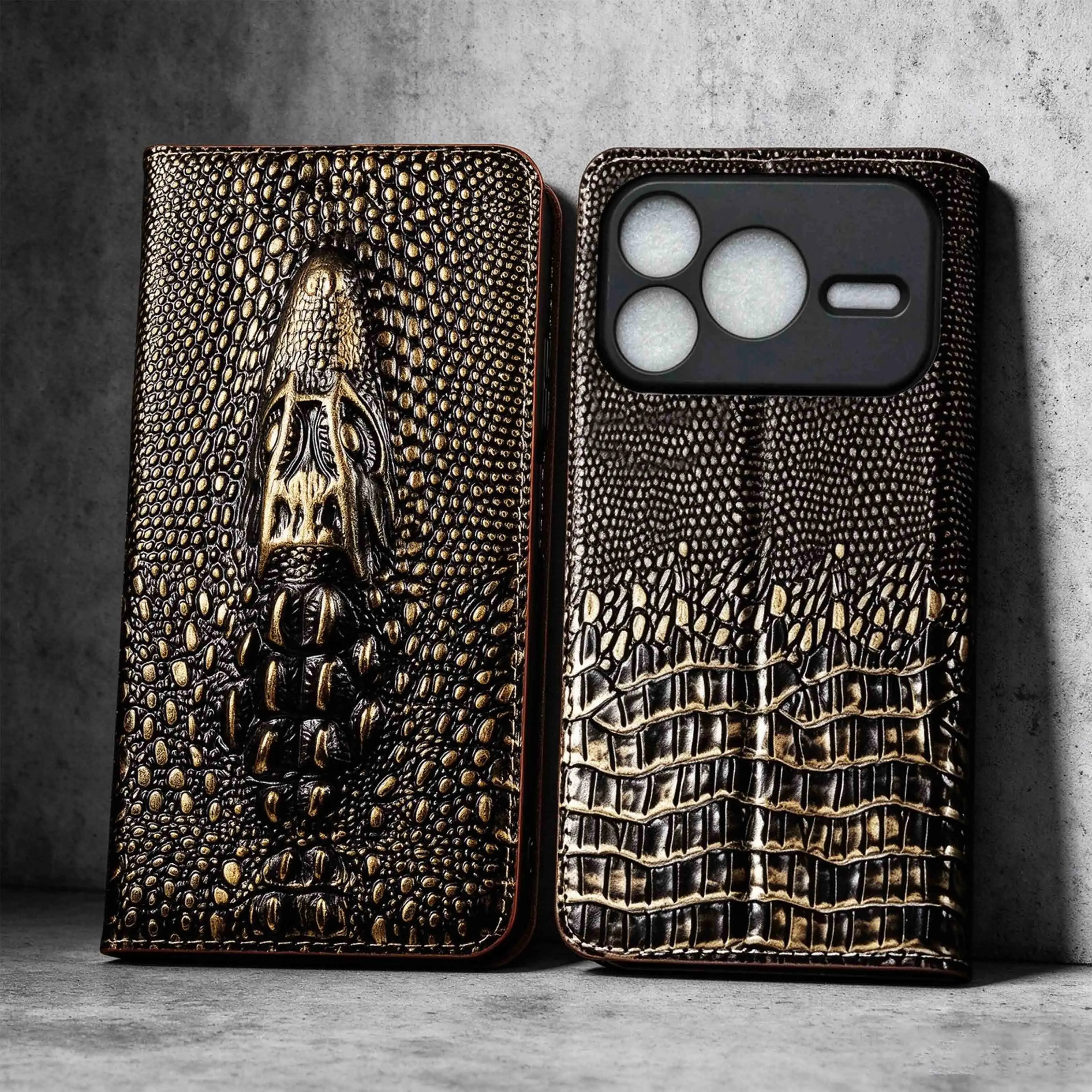 Vintage Crocodile Head Genuine Leather Flip Case For Honor WIN RT Power 2 Global WIN RT Honor WIN Honor WIN Turbo Of Phone Case