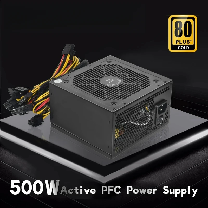 CHJJULONGFENGBAO 110V 220V For PC ATX 500W 600W 800W Max 80Plus Gold 12V Universal High-end Video Card Gaming Power Supply 24Pin