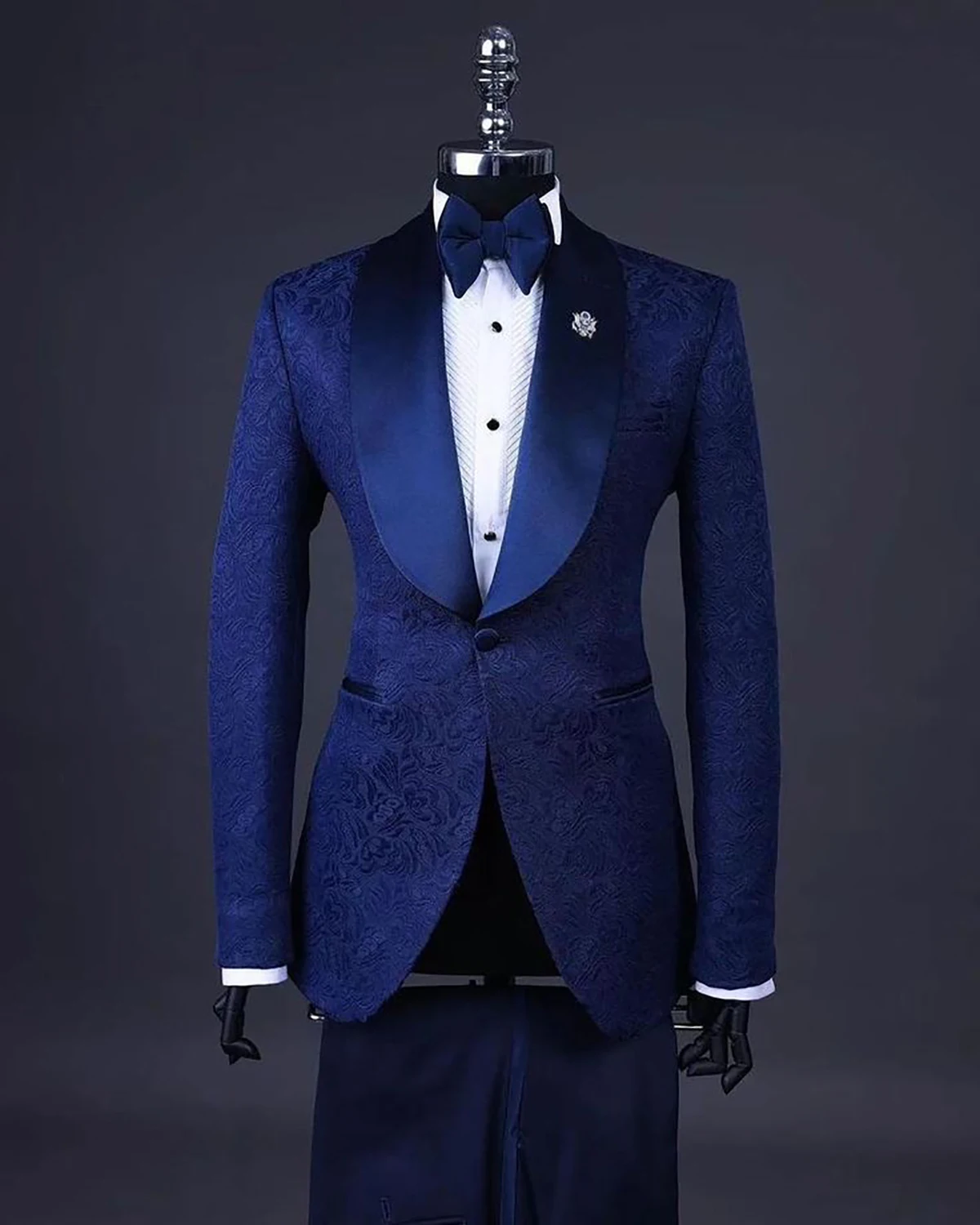 Costumes de Mariage pour Homme, Vêtements de Marié, Bestman, Châle, Revers, Jacquard, Formel Trempé, Blazer + Pantalon, Sur Mesure, 2 Pièces