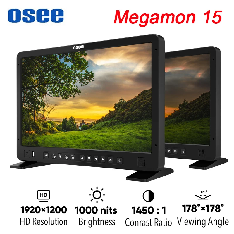 Osee Megamon 15 15.4-inch Monitor Kit 10bit 1000nits HDR Field Studio Production 1920*1200 HDMI-compatible Resolution