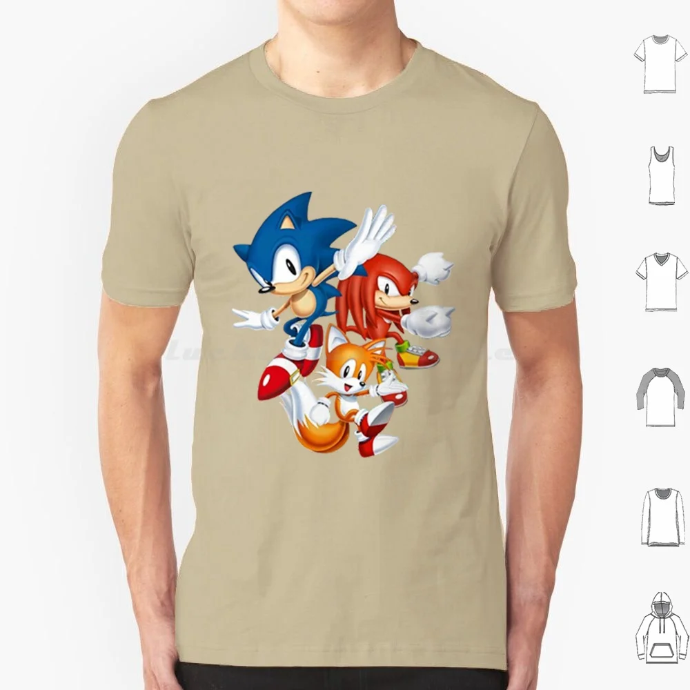 القنفذ تي شيرت القطن الرجال النساء لتقوم بها بنفسك طباعة القنفذ 3 شخصية البحث ذيول الألعاب مغامرة 2 Renegade Knucks الألعاب #1