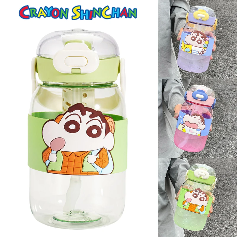 

860ml Crayon Shin-chan Cartoon Children Plastic Water Cup Anime Summer Travel Portable Water Bottle Student School Sports Cup
