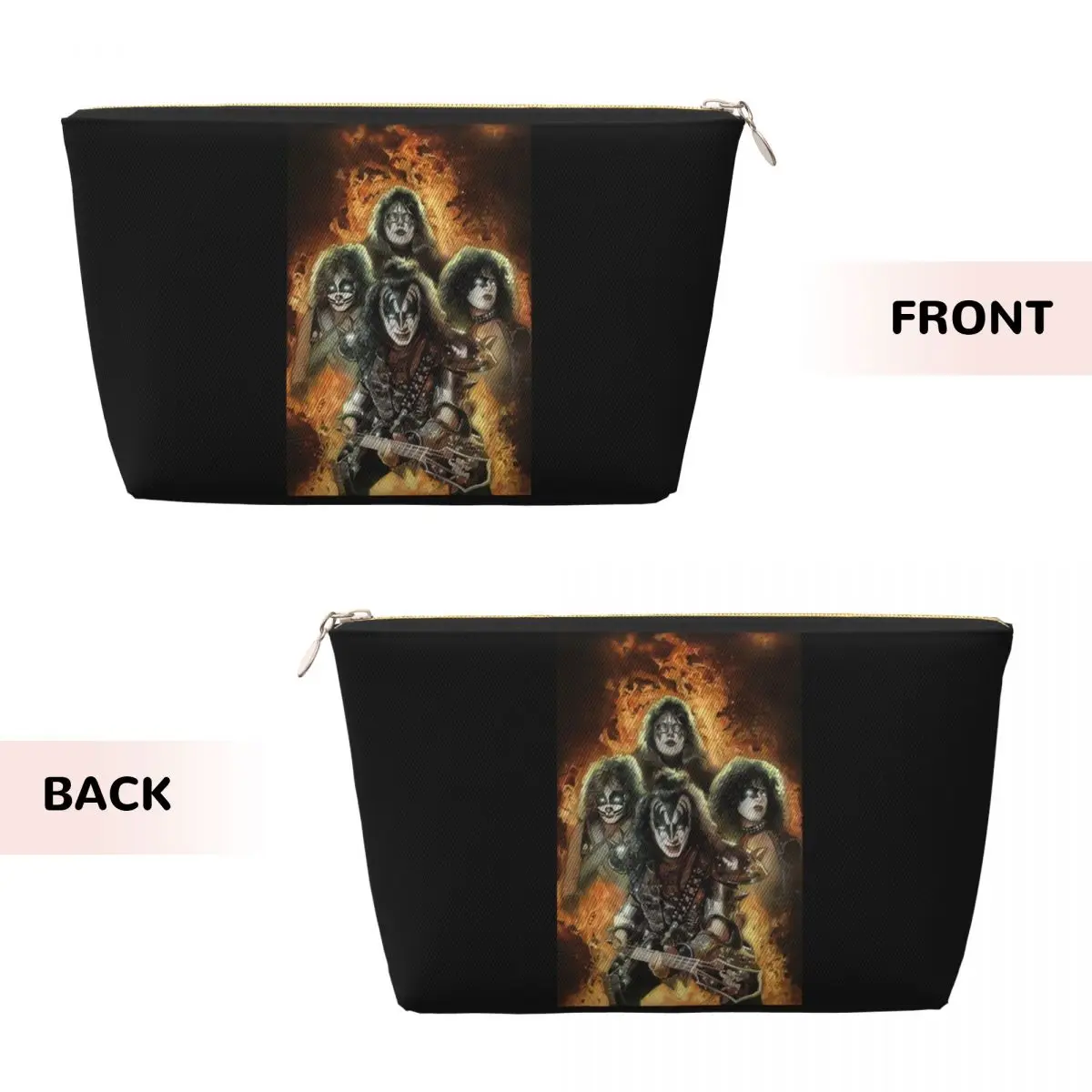 Custom Travel Kiss Rock Metal Band Toiletry Bag Kawaii Cosmetic Makeup Organizer for Women Beauty Storage Dopp Kit Box