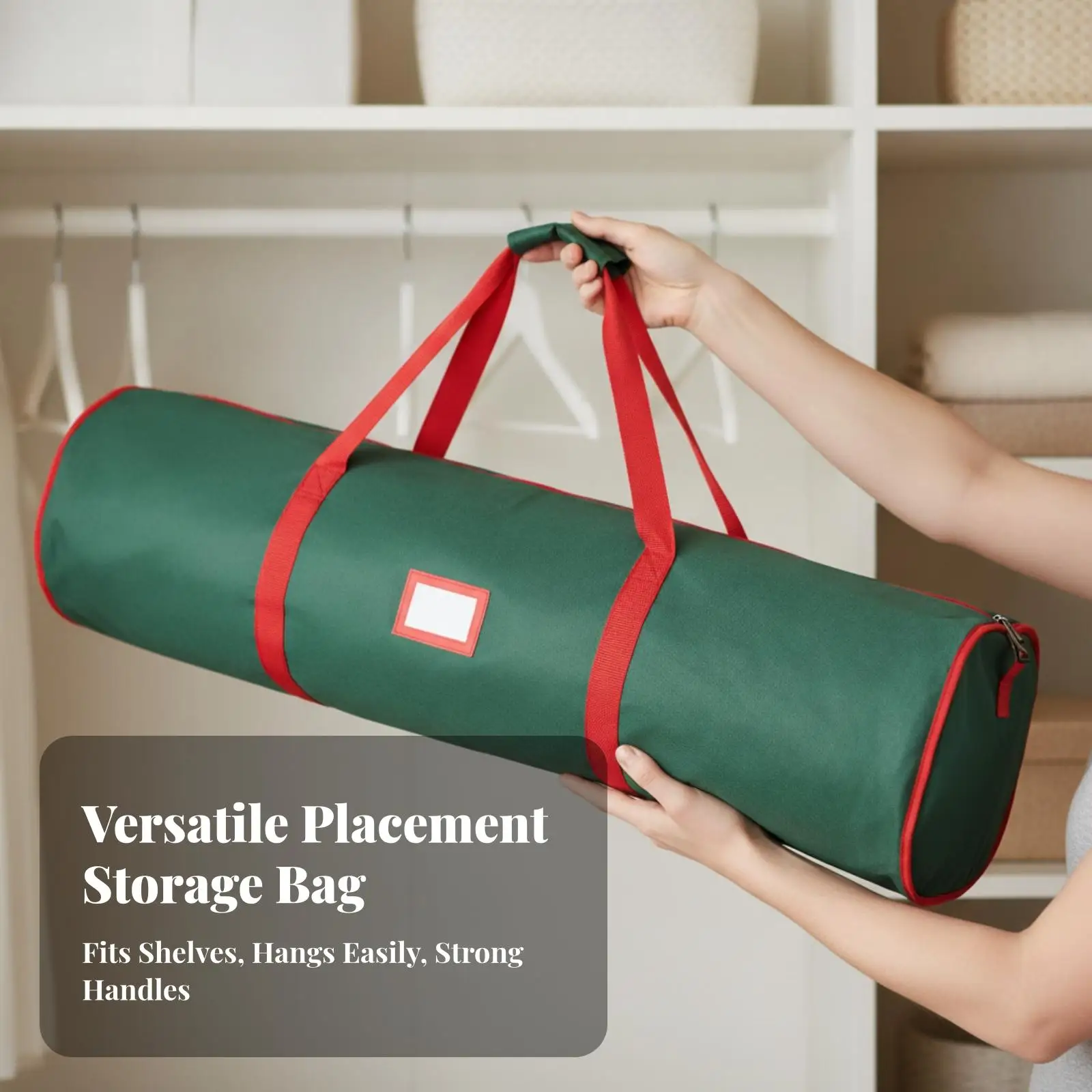 600D Oxford Cloth Wrapping Paper Storage Bag with Full Length Zipper and Clear Window for Easy Labeling and Transport