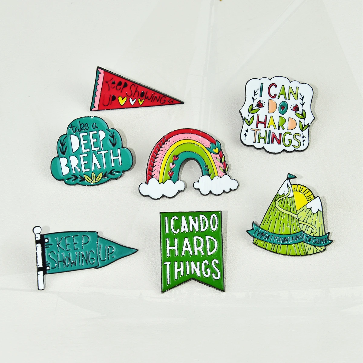 Pins Flag Forest Landscape Outdoor Metal Pin Fashion Lapel Badge Backpack Accessories Jewelry Creative Rainbow Cloud Enamel