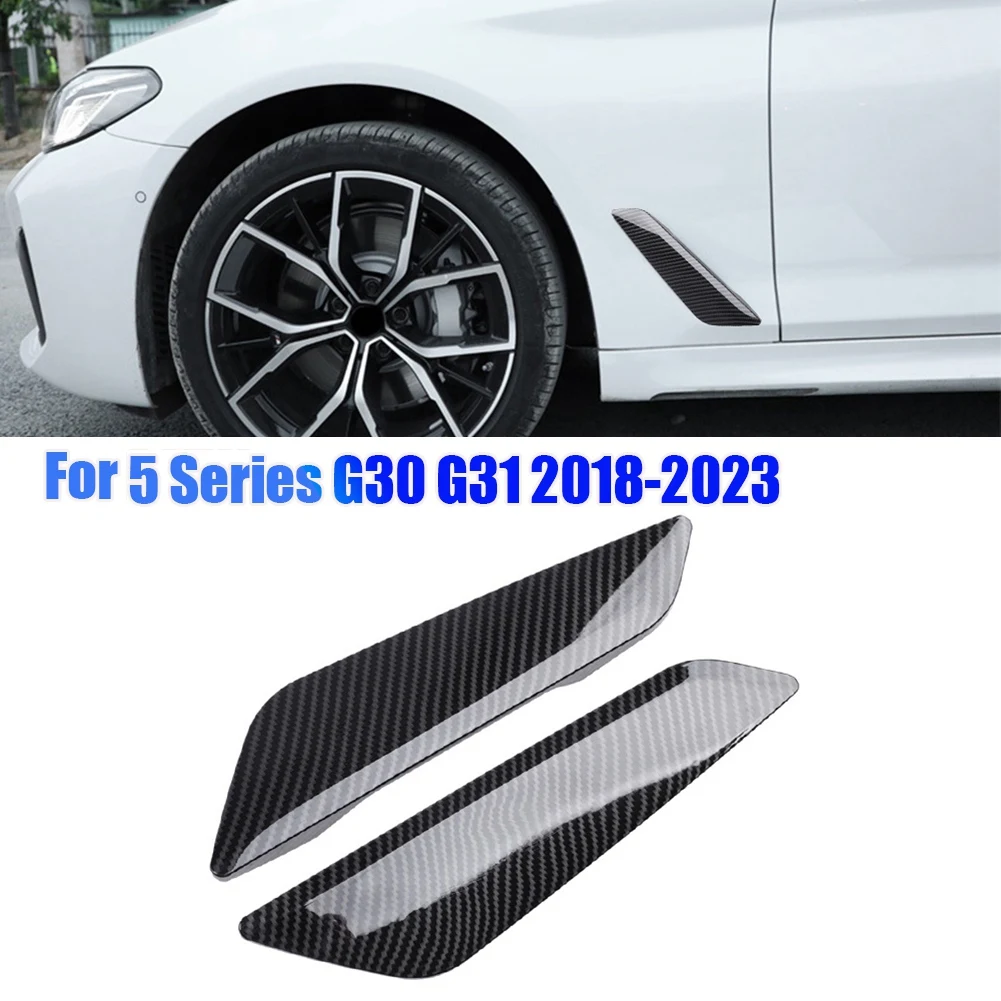 1Pair Side Wing Air Flow Intake Cover Trim for BMW 5 Series G30 G31 2018-2023 Styling Side Wing Decor Hood carbon fiber