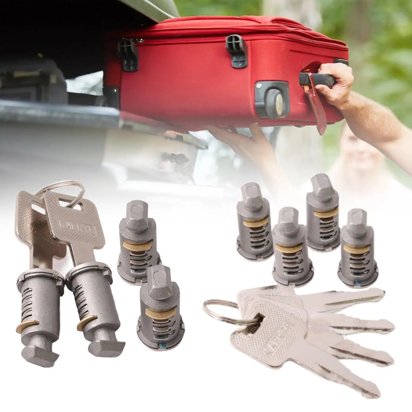 4Pcs Rooftop Cargo Rack Locks Cores Sturdy Practical Upgrade Parts Direct Replaces Professional Easy to Use Cross Bar Locks