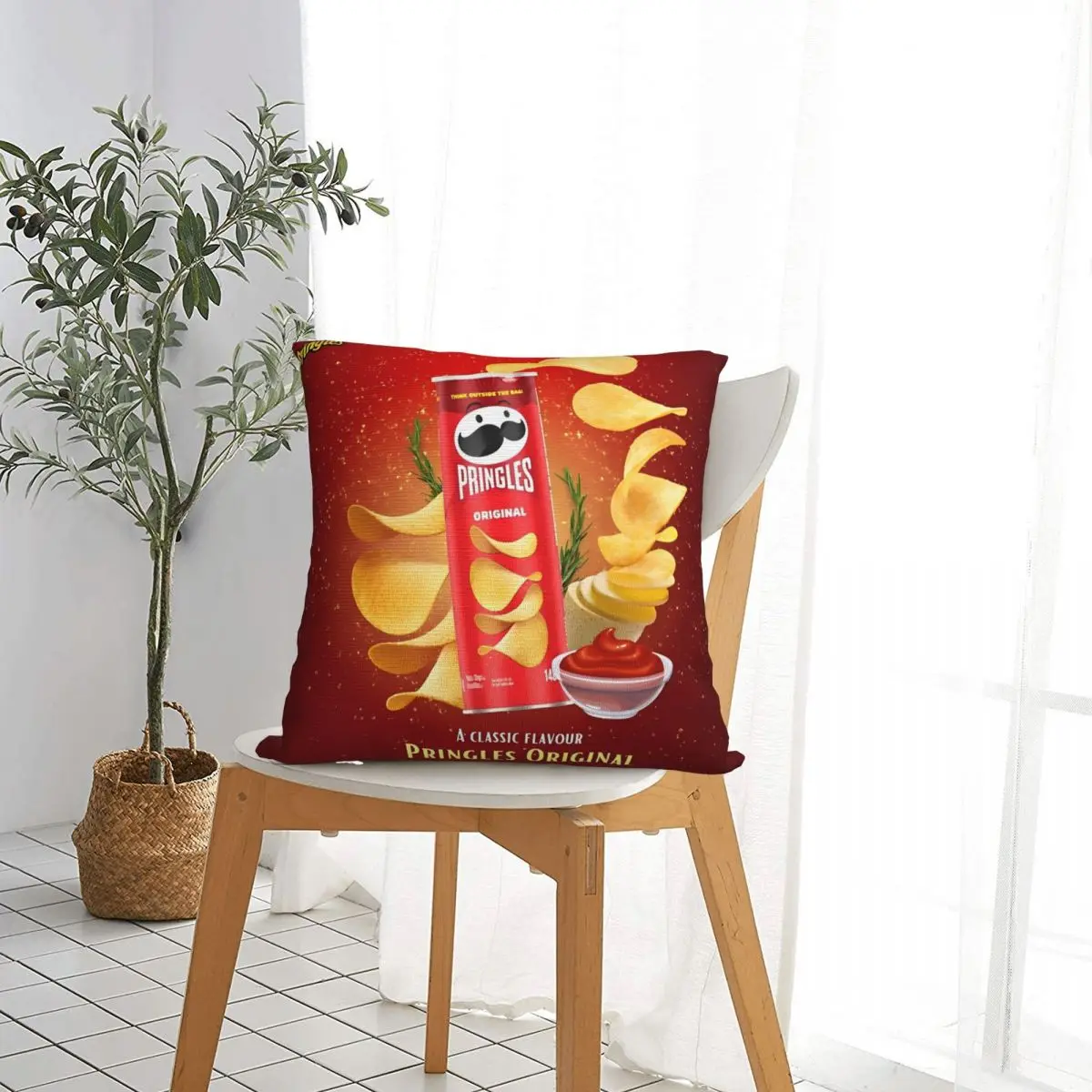 Pringles Chips Square Pillow Case Potato Snack Cushion Covers Funny Zipper Decorative Pillowcase for Sofa 18