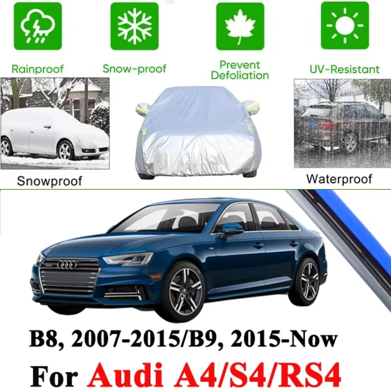 

For Audi A4 B8 B9 2007-2025 2018 2019 Full Car Covers Outdoor Sun Anti UV Rain Snow Dust Protection Oxford Cloth Accessories