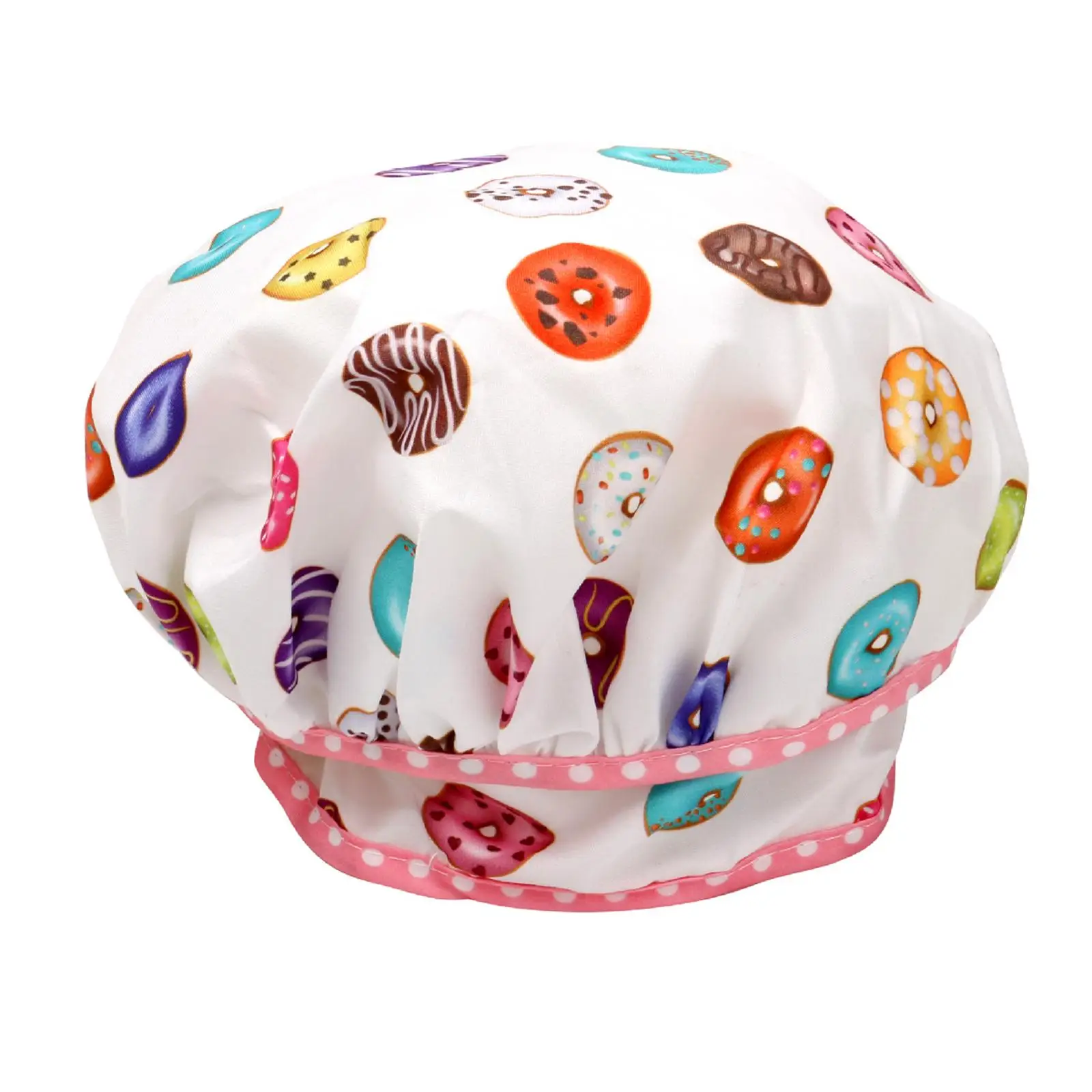 Kids Cooking Role Play Set Chef Costume with Donut Print Apron Hat and Glove for Girls Pretend Kitchen Baking Toy for Toddlers
