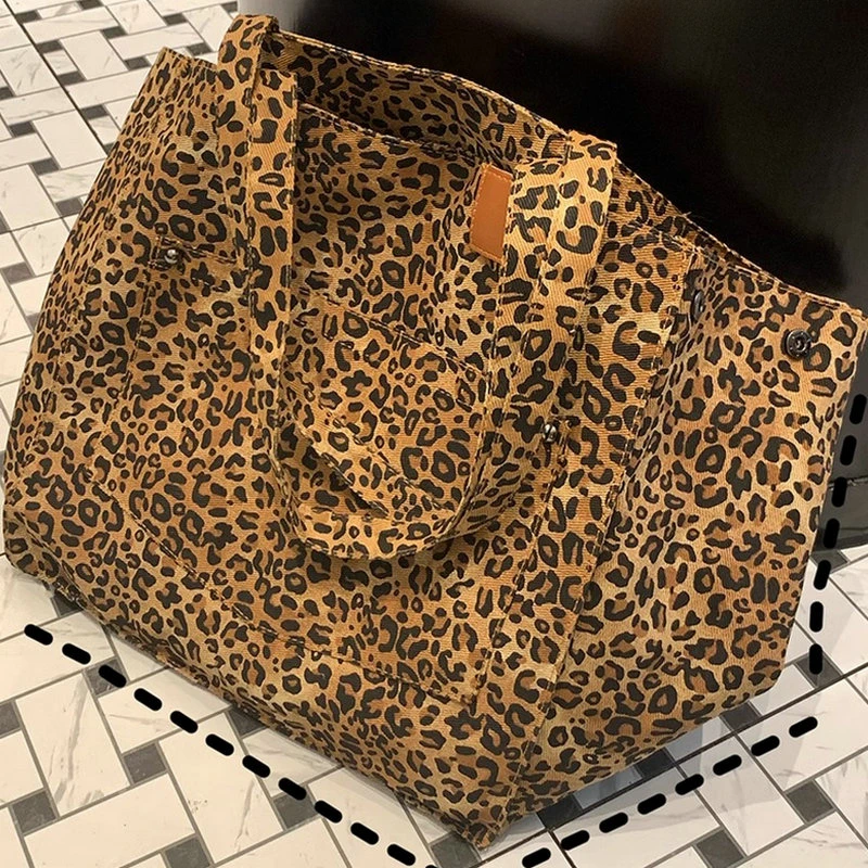 Leopard Design 2024 Koreańska moda Shopper Duże torby na zakupy dla kobiet Torebka damska na ramię Torebka o dużej pojemności Torebka dziewczęca