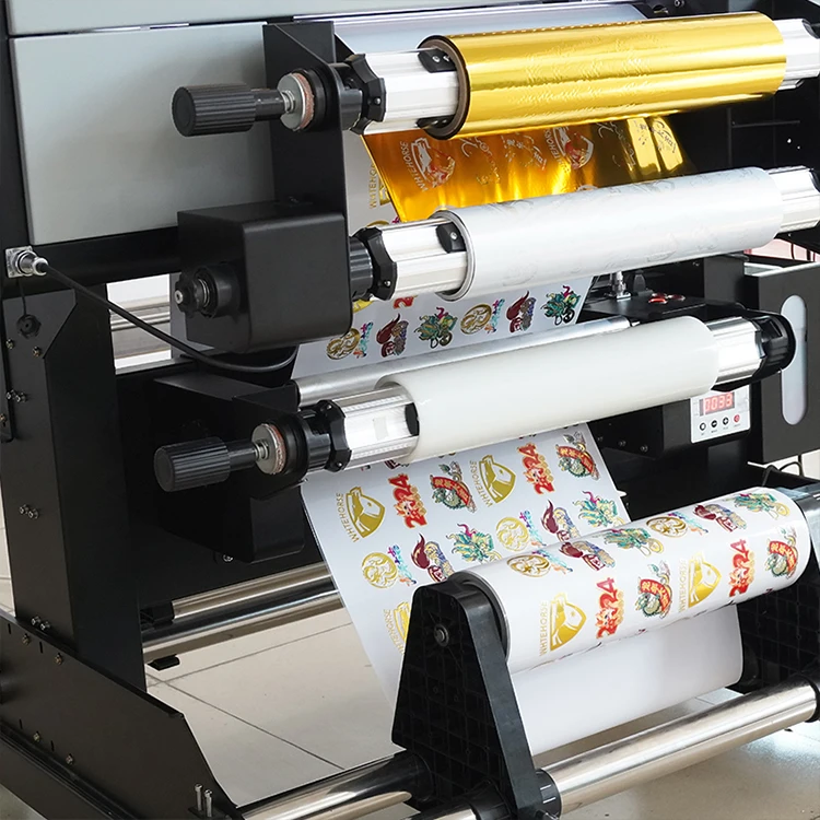 Intelligent Auto Cutting 4 Printhead Digital Printing Crystal UV DTF Sticker Label Printer Machine view 3