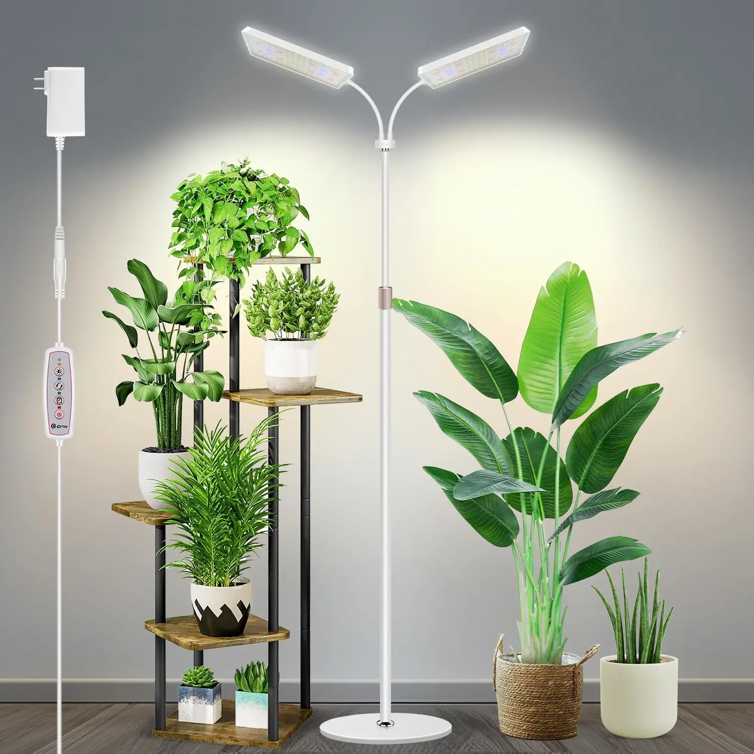 

Full Spectrum LED Grow Light with Adjustable Height, Timer, and 3 Lighting Modes for Indoor Plants